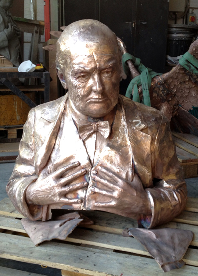 Churchill before final assembly and patination