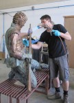 Matt colouring the kneeling soldier