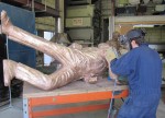 Simon assembling the standing soldier