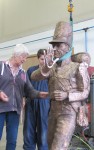Vivi and Simon adding the finishing detail to the standing soldier